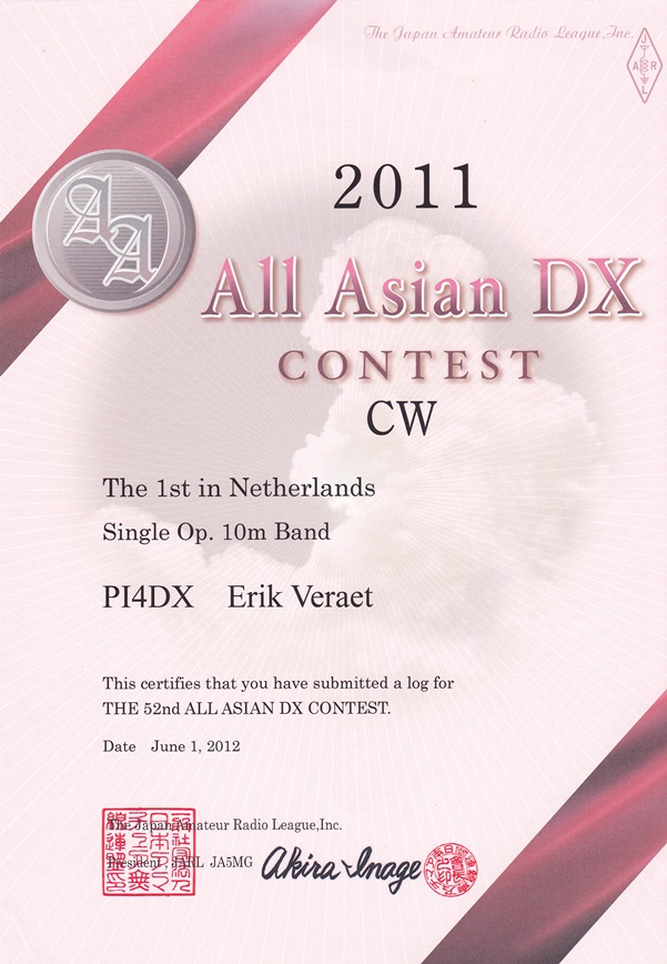 2011 ALL ASIAN DX SO 10m CW 2011