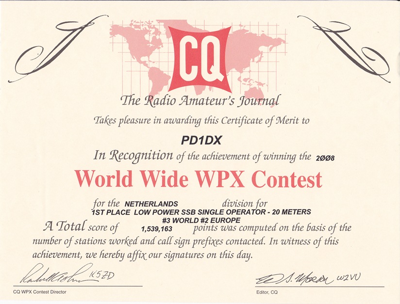 2008 CQ WW WPX SO 20meter SSB PD1DX