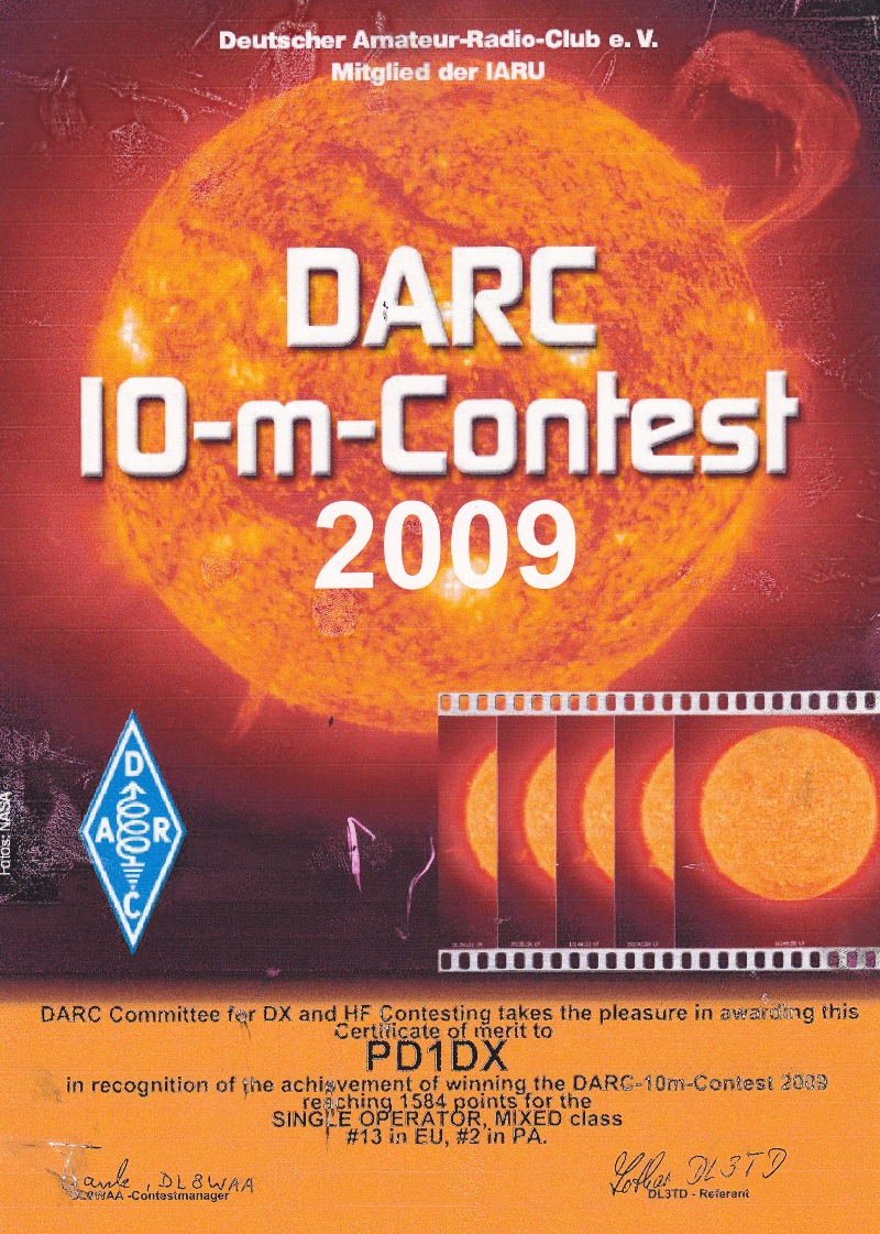 2009 DARC 10 meter SO MIXED PD1DX 2009