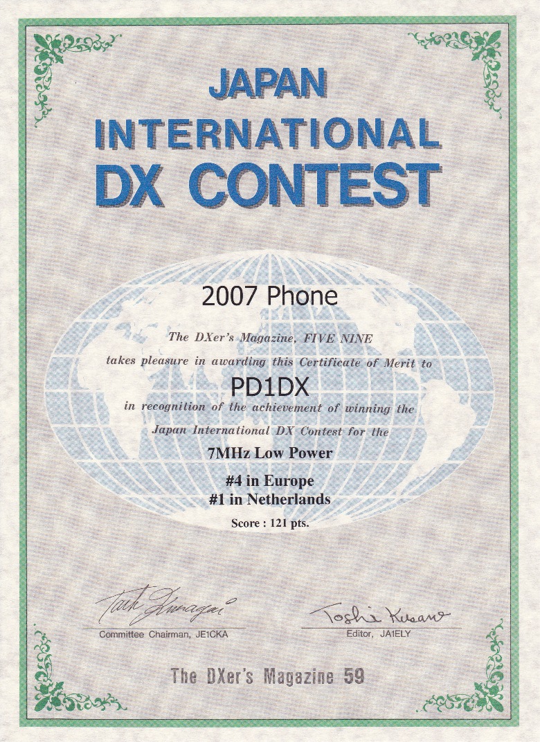 2007 JA DX 40meter PD1DX SSB 2007