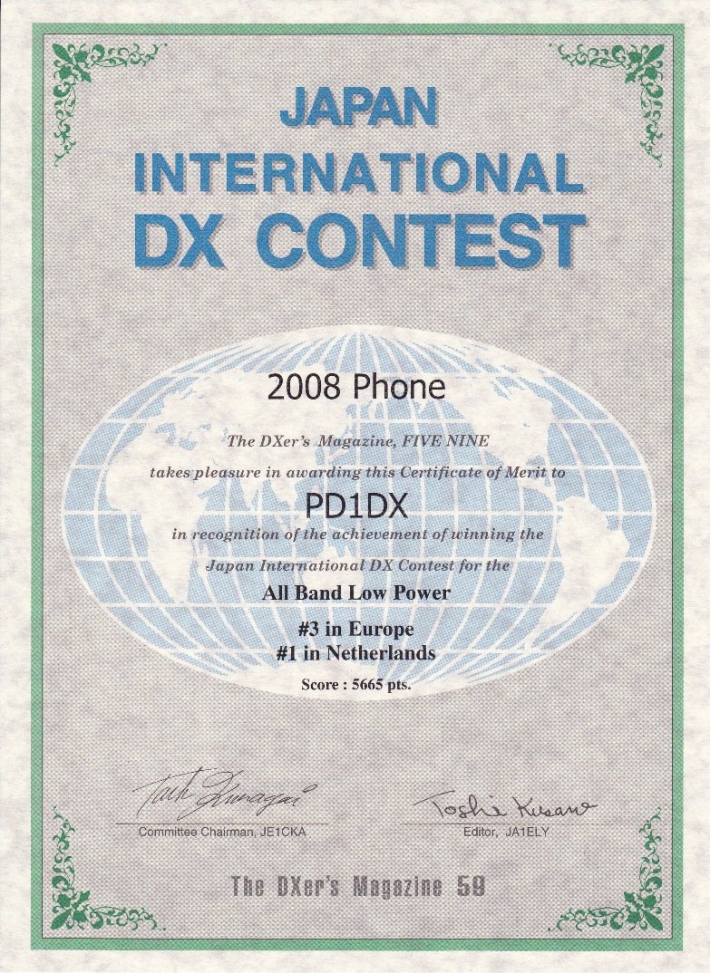 2008 JA DX SSB PD1DX 2008