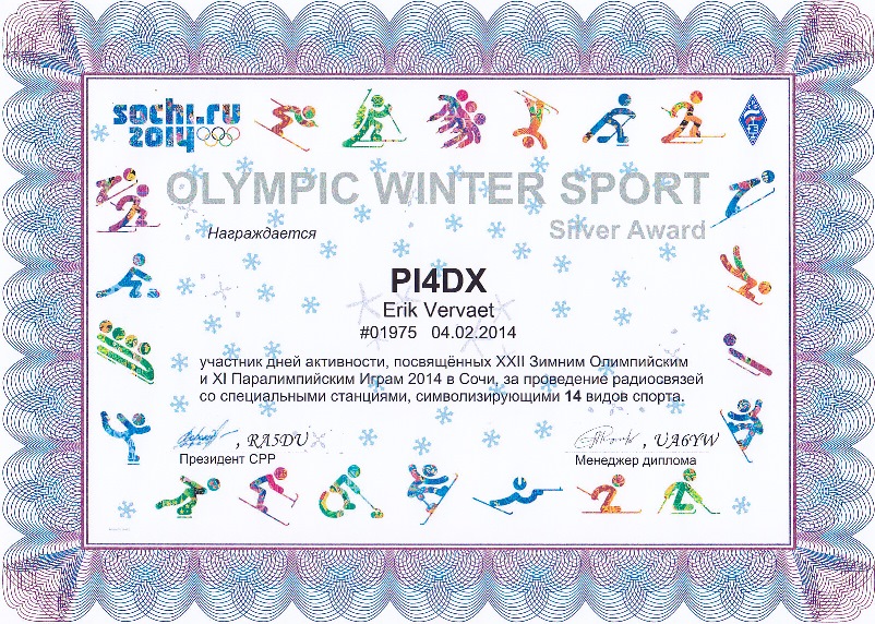 2014 Olympic award Sochi Silver