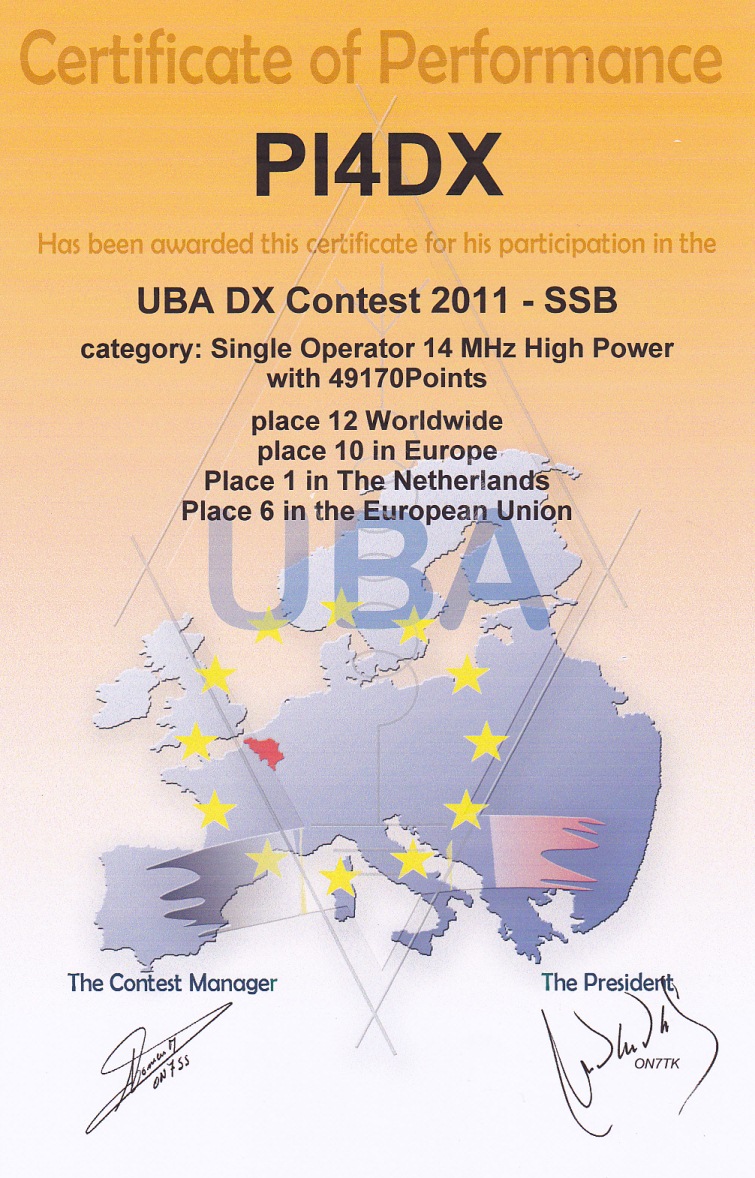 2011 UBA DX contest SOSB 14 Mhz HP SSB 2011