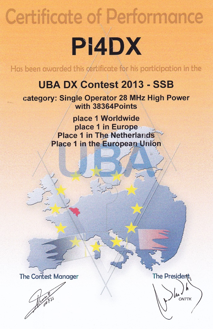 2013 UBA DX SO 10meter HP SSB 2013