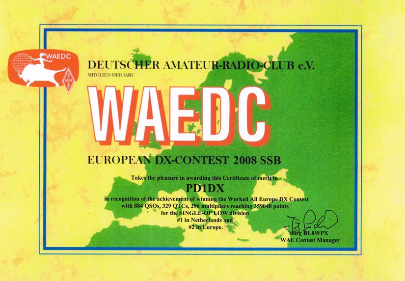 2008 WAEDC SO LP PD1DX SSB 2008