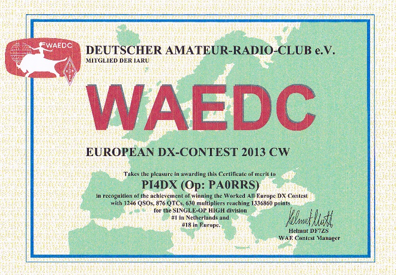 2013 WAEDC CW PI4DX