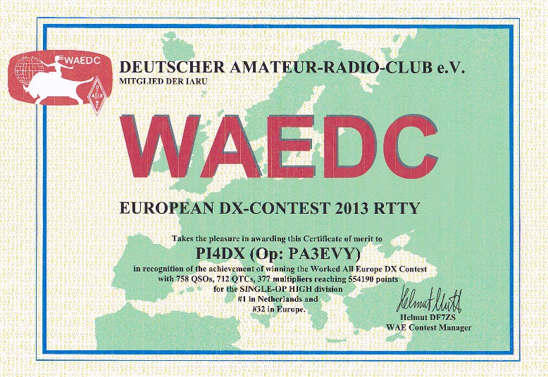 2013 WAEDC RTTY PI4DX